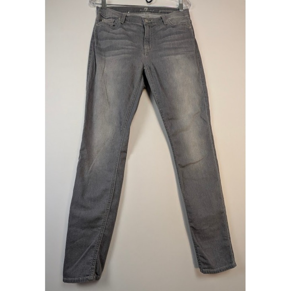 7 For‎ All Mankind Gwenevere Grey Skinny Jeans Womens Size 31 Stretch Denim